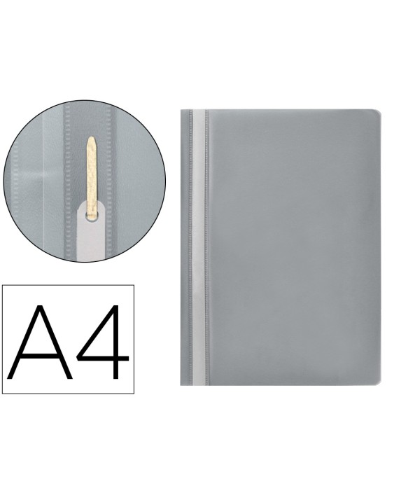 Carpeta dossier fastener plastico q-connect din a4 gris