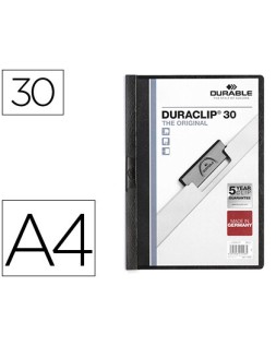 Carpeta duraclip dossier pinza lateral negro capacidad 30 hojas