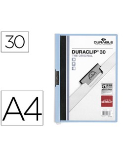 Carpeta duraclip dossier pinza lateral azul capacidad 30 hojas
