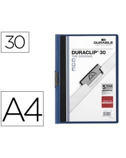 Carpeta duraclip dossier pinza lateral azul oscuro capacidad 30 hojas