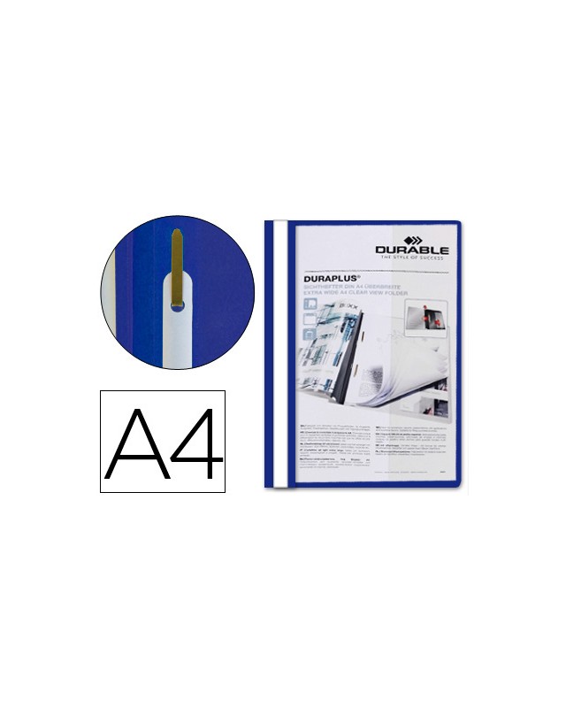Carpeta duraplus din a4+ extra ancho con fastener azul durable