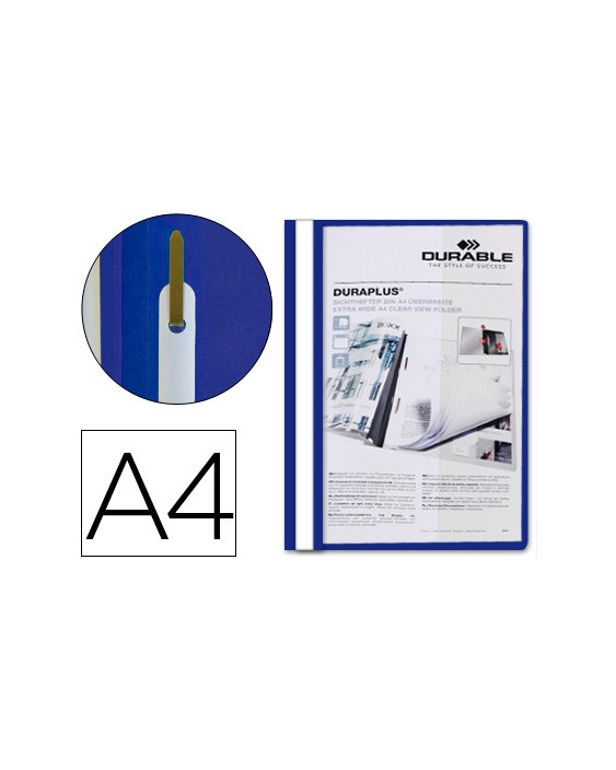 Carpeta duraplus din a4+ extra ancho con fastener azul durable