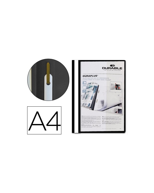 Carpeta duraplus din a4+ extra ancho con fastener negro durable