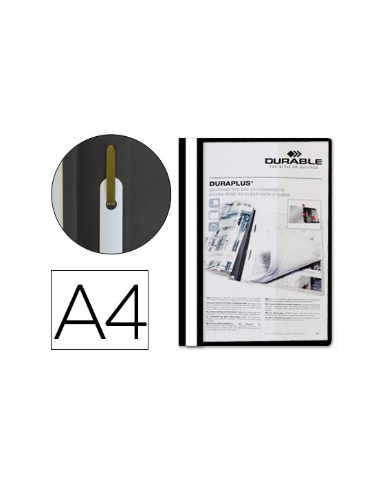 Carpeta duraplus din a4+ extra ancho con fastener negro durable