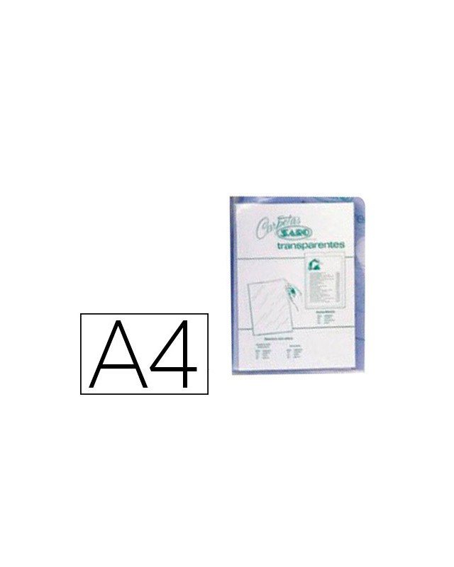 Carpeta dossier uñero saro pvc din a4 280 mc transparente