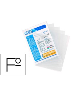 Carpeta dossier uñero elba standard folio plastico 140 mc piel naranja caja de 100 unidades