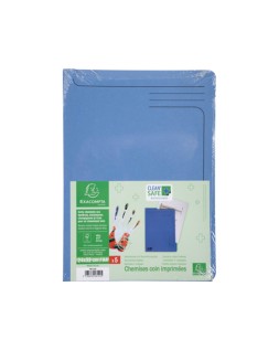 Carpeta dossier uñero exacompta clean safe cartulina 400 gr din a4 azul paquete de 5 unidades