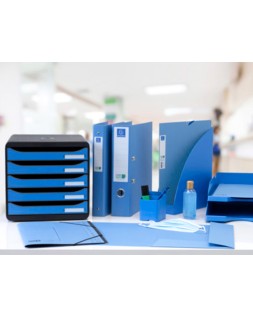 Carpeta dossier uñero exacompta clean safe cartulina 400 gr din a4 azul paquete de 5 unidades