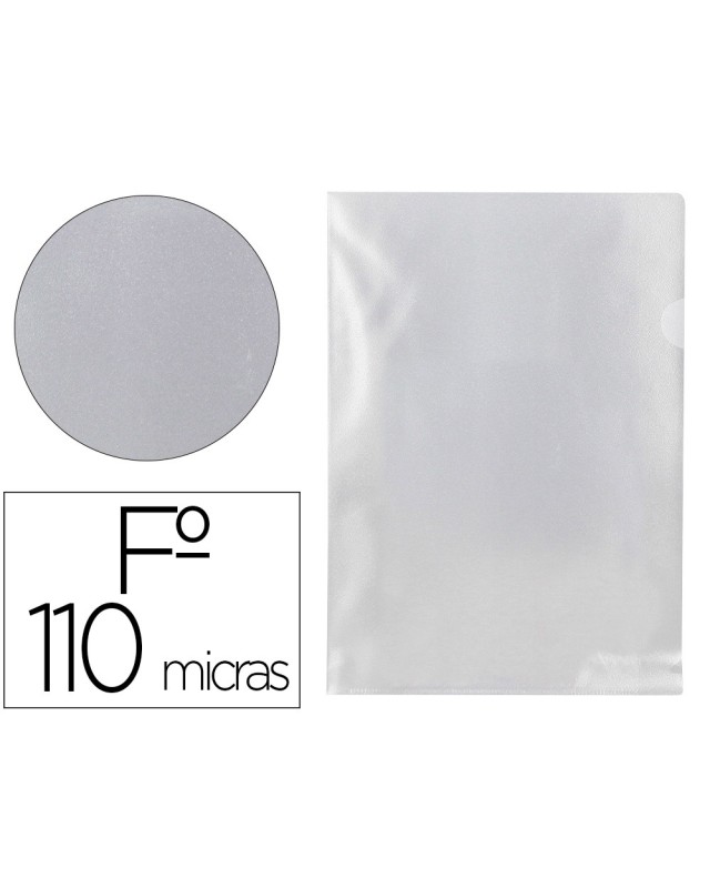 Carpeta q-connect dossier uñero plastico folio transparente 110 micras