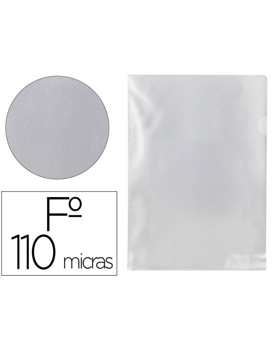 Carpeta q-connect dossier uñero plastico folio transparente 110 micras