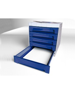 Fichero cajones de sobremesa archivo 2000 305x370x215 mm bandeja organizadora superior 6 cajones azul opaco