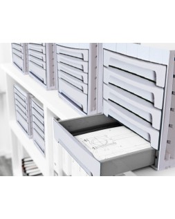 Fichero cajones de sobremesa archivo 2000 305x370x215 mm bandeja organizadora superior 6 cajones gris opaco
