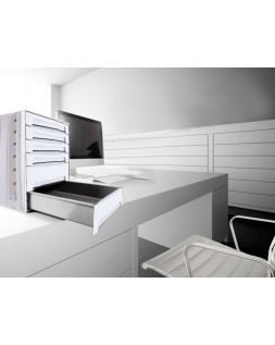 Fichero cajones de sobremesa archivo 2000 305x370x215 mm bandeja organizadora superior 6 cajones gris opaco