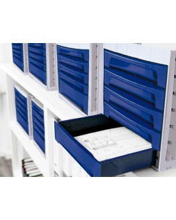 Fichero cajones de sobremesa archivo 2000 305x370x215 mm bandeja organizadora superior 5 cajones azul opaco