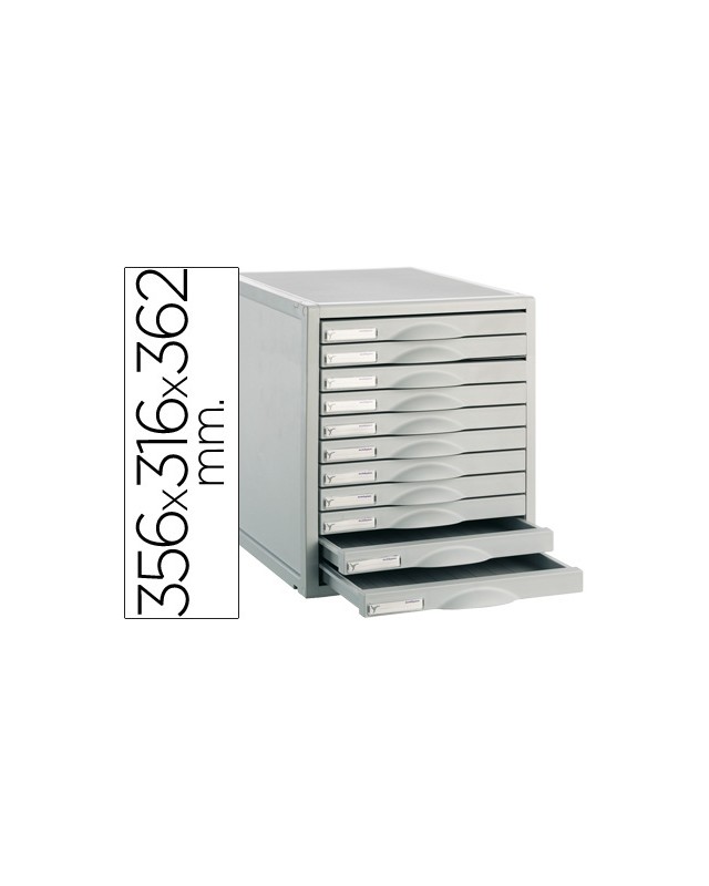 Fichero cajones de sobremesa 8211c 356x316x362 mm 11 cajones color gris