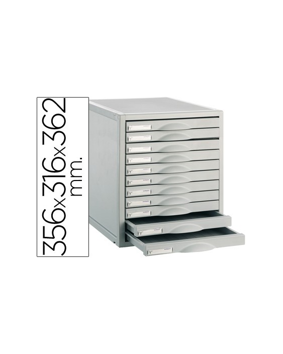 Fichero cajones de sobremesa 8211c 356x316x362 mm 11 cajones color gris