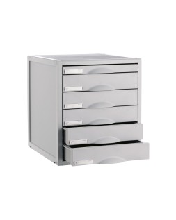Fichero cajones de sobremesa 8206c 356x316x362 mm 6 cajones color gris
