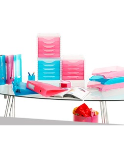 Fichero cajones de sobremesa archivo 2000 340x270x260 mm apilables 5 cajones verde kiwi translucido