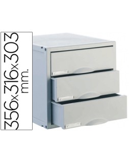 Fichero cajones de sobremesa archisystem 356x316x303 mm 3 cajones color gris
