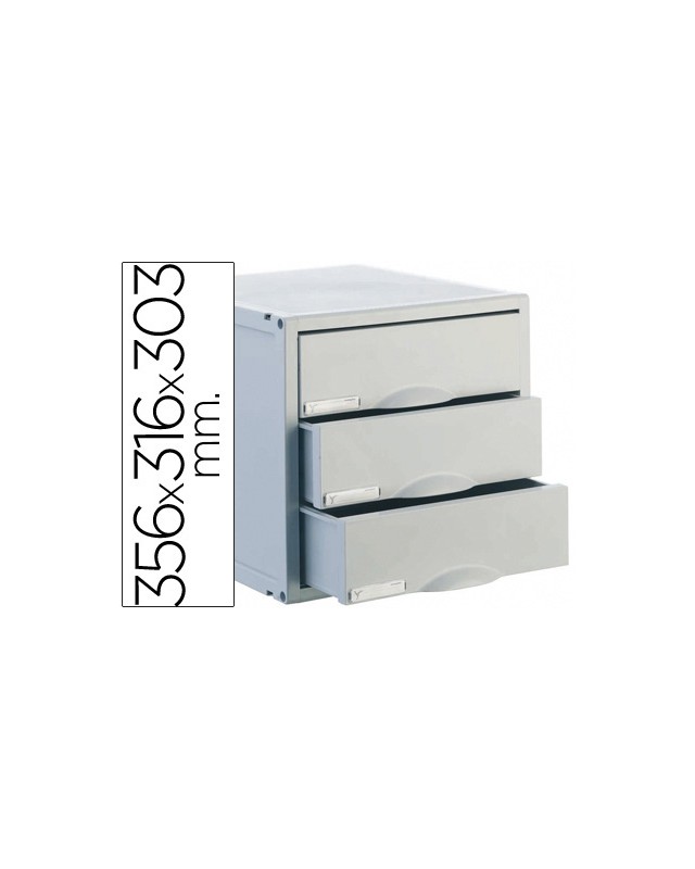 Fichero cajones de sobremesa archisystem 356x316x303 mm 3 cajones color gris