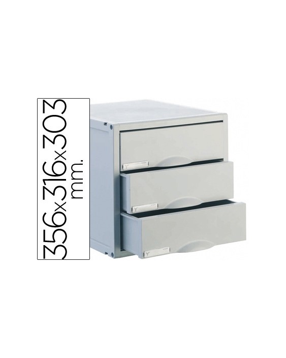 Fichero cajones de sobremesa archisystem 356x316x303 mm 3 cajones color gris