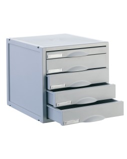 Fichero cajones de sobremesa archisystem 356x316x303 mm 5 cajones color gris 4 de 52mm y 1 de 22mm