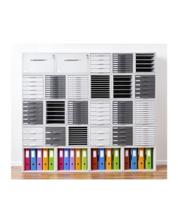 Fichero cajones de sobremesa archisystem 356x316x303 mm 5 cajones color gris 4 de 52mm y 1 de 22mm