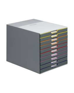 Fichero cajones de sobremesa durable varicolor apilables 10 cajones plastico 292x280x356 mm