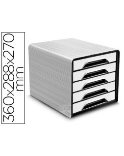 Fichero cajones de sobremesa cep 5 cajones blanco/negro 360x288x270 mm