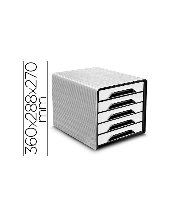 Fichero cajones de sobremesa cep 5 cajones blanco/negro 360x288x270 mm