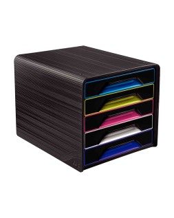 Fichero cajones de sobremesa cep 5 cajones negro/multicolor 360x288x270 mm