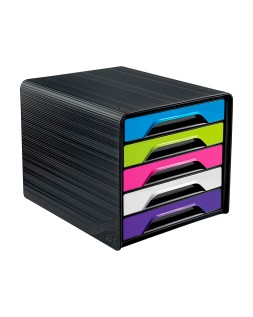 Fichero cajones de sobremesa cep 5 cajones negro/multicolor flashy 360x288x270 mm