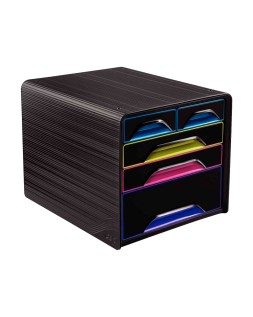 Fichero cajones de sobremesa cep 5 cajones mixtos negro/multicolor 360x288x270 mm