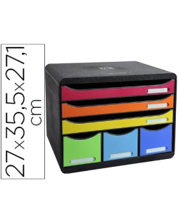 Fichero cajones sobremesa exacompta iderama arlequin 6 cajones multicolores 270x355x271 mm