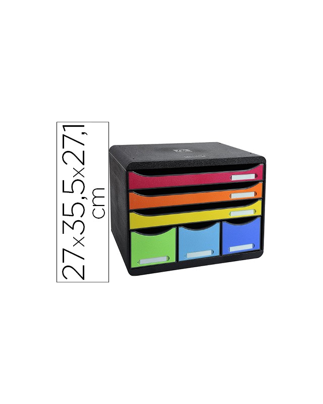 Fichero cajones sobremesa exacompta iderama arlequin 6 cajones multicolores 270x355x271 mm