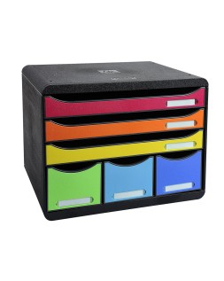 Fichero cajones sobremesa exacompta iderama arlequin 6 cajones multicolores 270x355x271 mm