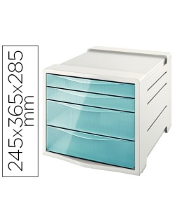 Fichero cajones de sobremesa esselte colour ice plastico 4 cajones color azul 245x365x285 mm