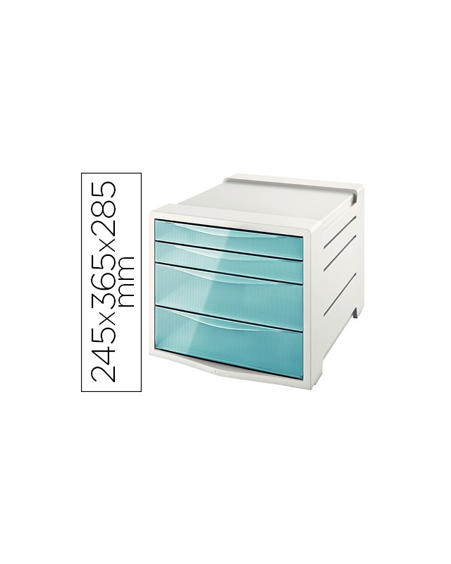 Fichero cajones de sobremesa esselte colour ice plastico 4 cajones color azul 245x365x285 mm