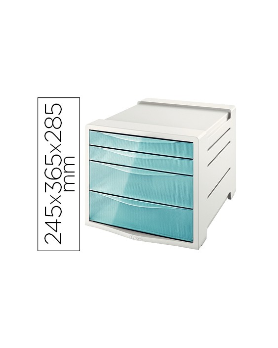 Fichero cajones de sobremesa esselte colour ice plastico 4 cajones color azul 245x365x285 mm