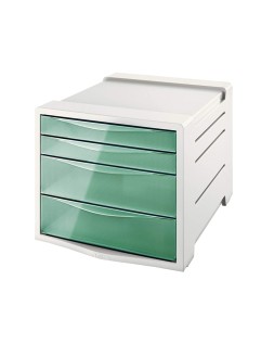 Fichero cajones de sobremesa esselte colour ice plastico 4 cajones color verde 245x365x285 mm