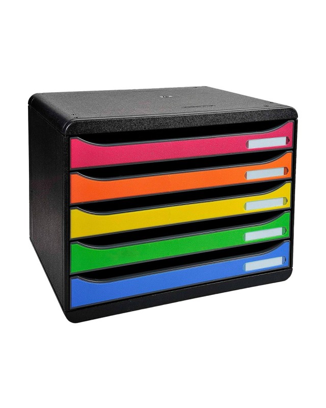 Fichero cajones sobremesa exacompta big-box plus iderama arlequin 5 cajones apaisado multicolores