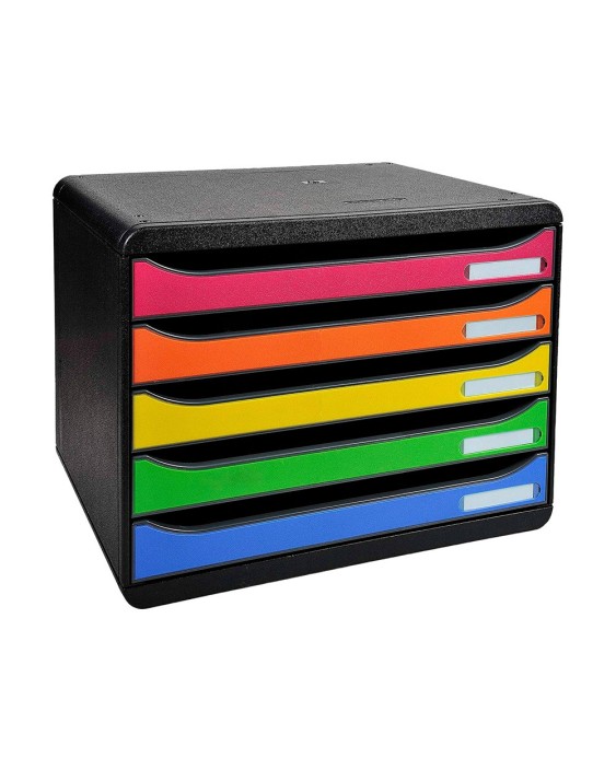 Fichero cajones sobremesa exacompta big-box plus iderama arlequin 5 cajones apaisado multicolores