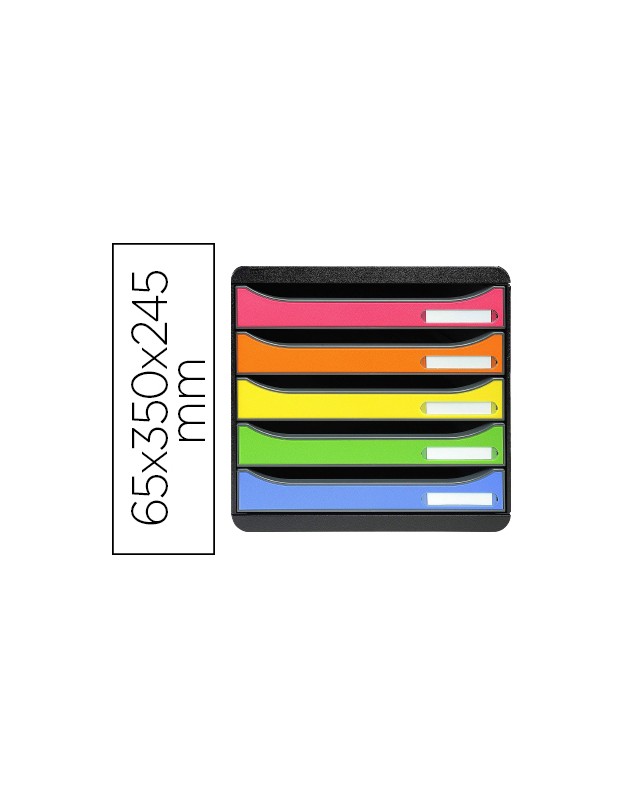 Fichero cajones sobremesa exacompta big-box plus classic iderama arlequin 5 cajones multicolores