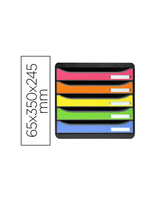 Fichero cajones sobremesa exacompta big-box plus classic iderama arlequin 5 cajones multicolores