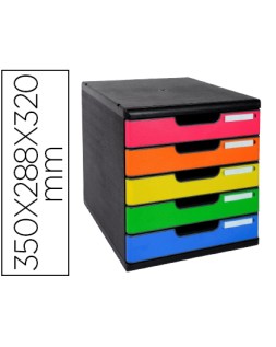 Fichero cajones sobremesa exacompta iderama arlequin 5 cajones multicolores 350x288x320 mm
