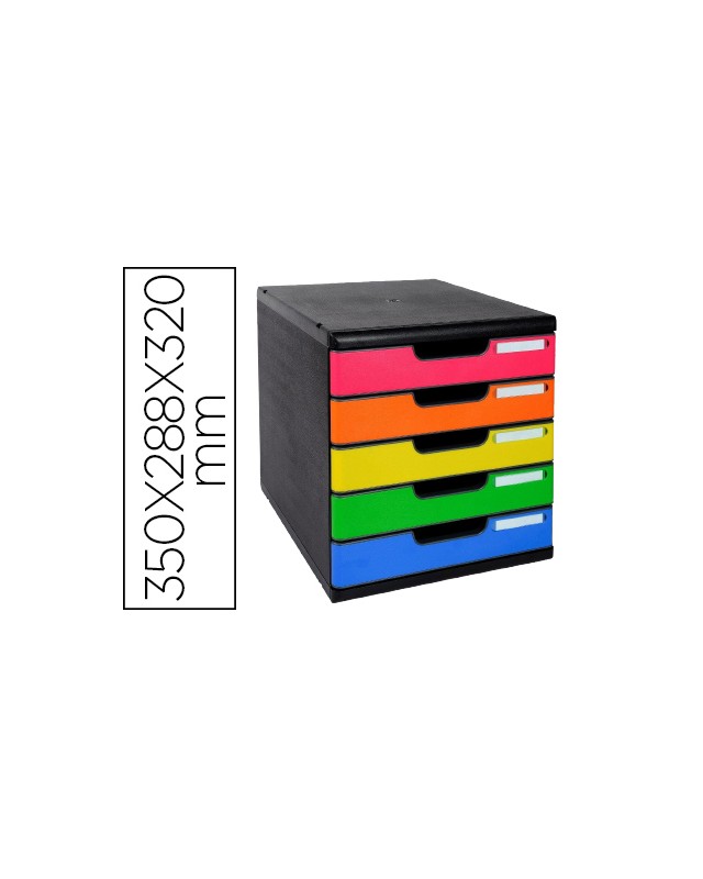 Fichero cajones sobremesa exacompta iderama arlequin 5 cajones multicolores 350x288x320 mm