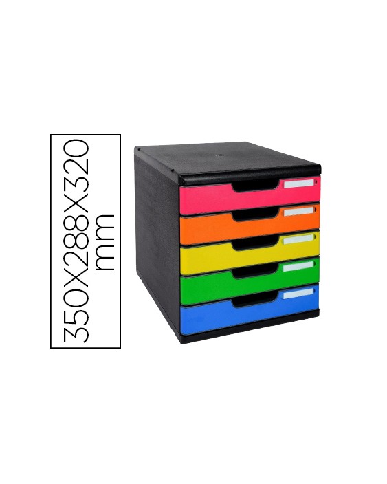 Fichero cajones sobremesa exacompta iderama arlequin 5 cajones multicolores 350x288x320 mm