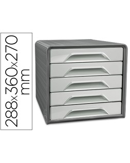 Fichero cajones de sobremesa cep smoove 5 cajones color gris 288x360x270 mm