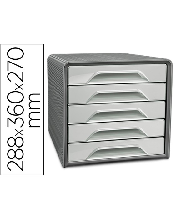Fichero cajones de sobremesa cep smoove 5 cajones color gris 288x360x270 mm
