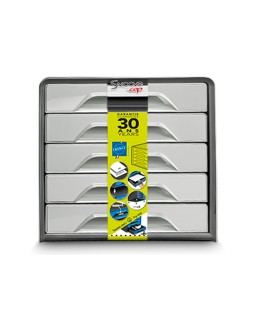 Fichero cajones de sobremesa cep smoove 5 cajones color gris 288x360x270 mm